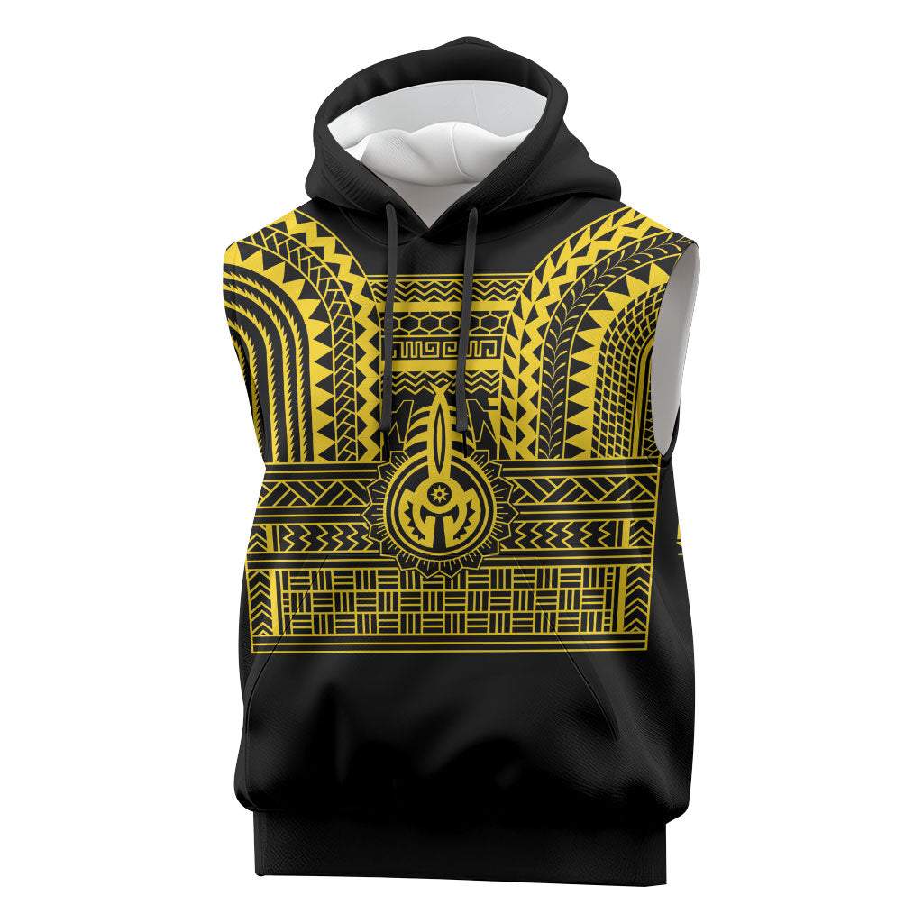 Philippines Filipinos Sleeveless Hoodie Igorot Tribal Pattern Black LT05 Black - Polynesian Pride