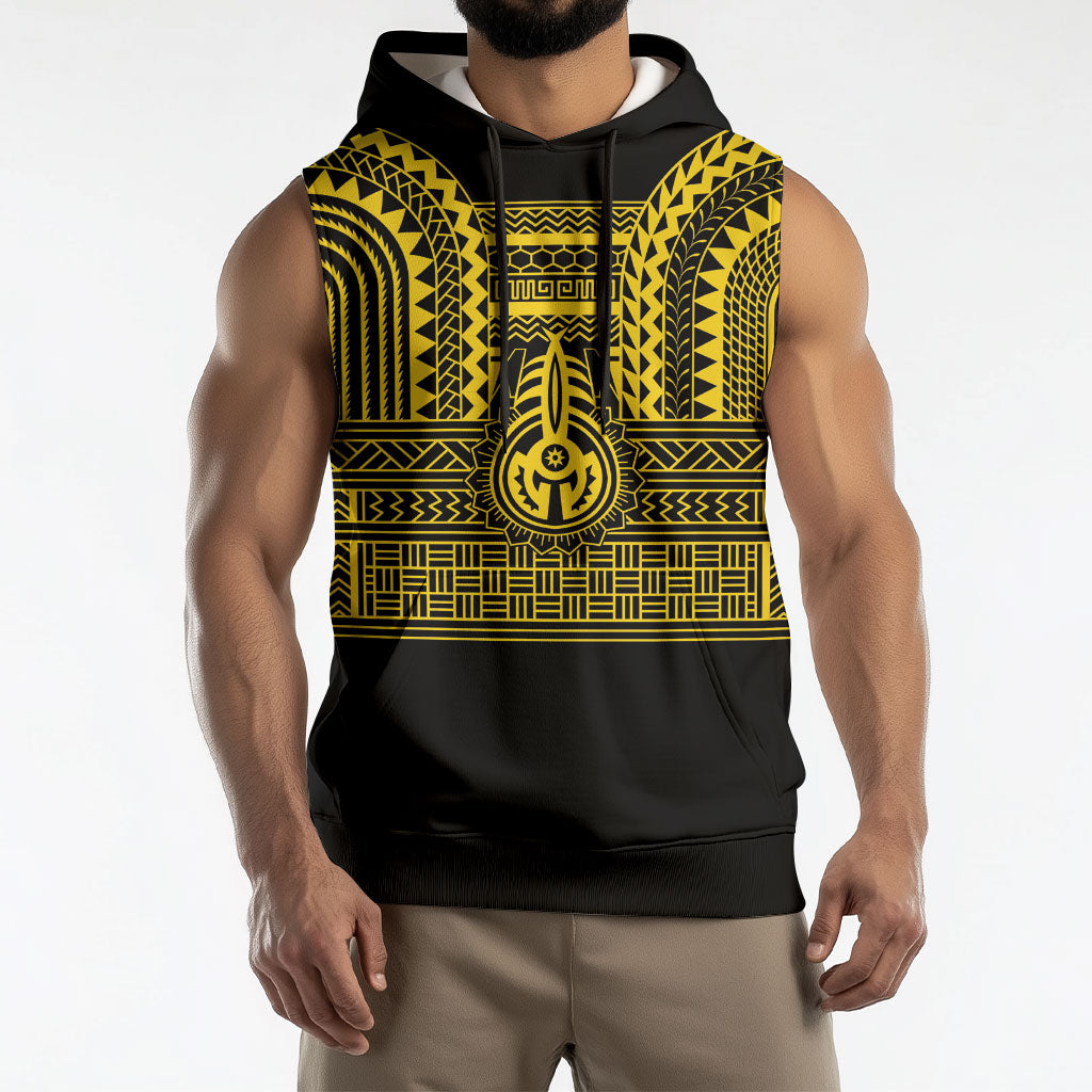 Philippines Filipinos Sleeveless Hoodie Igorot Tribal Pattern Black LT05 - Polynesian Pride