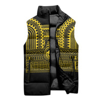 Philippines Filipinos Sleeveless Puffer Jacket Igorot Tribal Pattern Black LT05 - Polynesian Pride