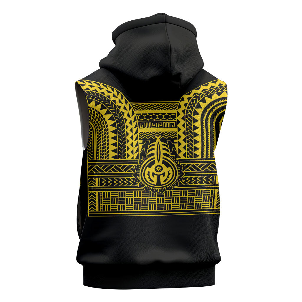 Philippines Filipinos Sleeveless Zip Hoodie Igorot Tribal Pattern Black LT05 - Polynesian Pride