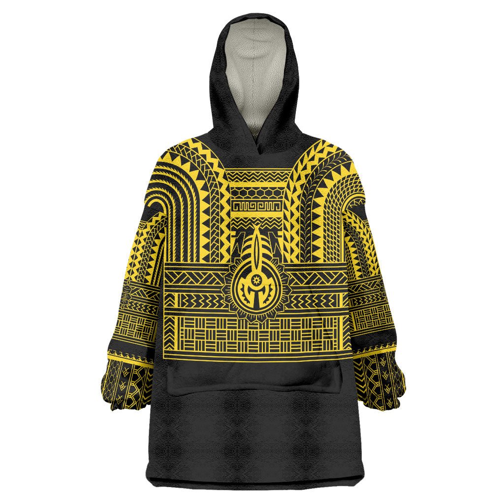 Philippines Filipinos Wearable Blanket Hoodie Igorot Tribal Pattern Black LT05 One Size Black - Polynesian Pride