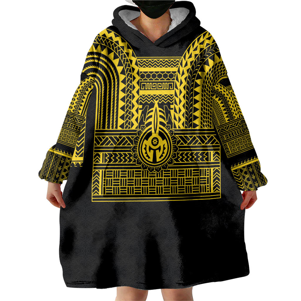 Philippines Filipinos Wearable Blanket Hoodie Igorot Tribal Pattern Black LT05 - Polynesian Pride