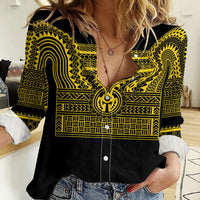 Philippines Filipinos Women Casual Shirt Igorot Tribal Pattern Black LT05 Female Black - Polynesian Pride