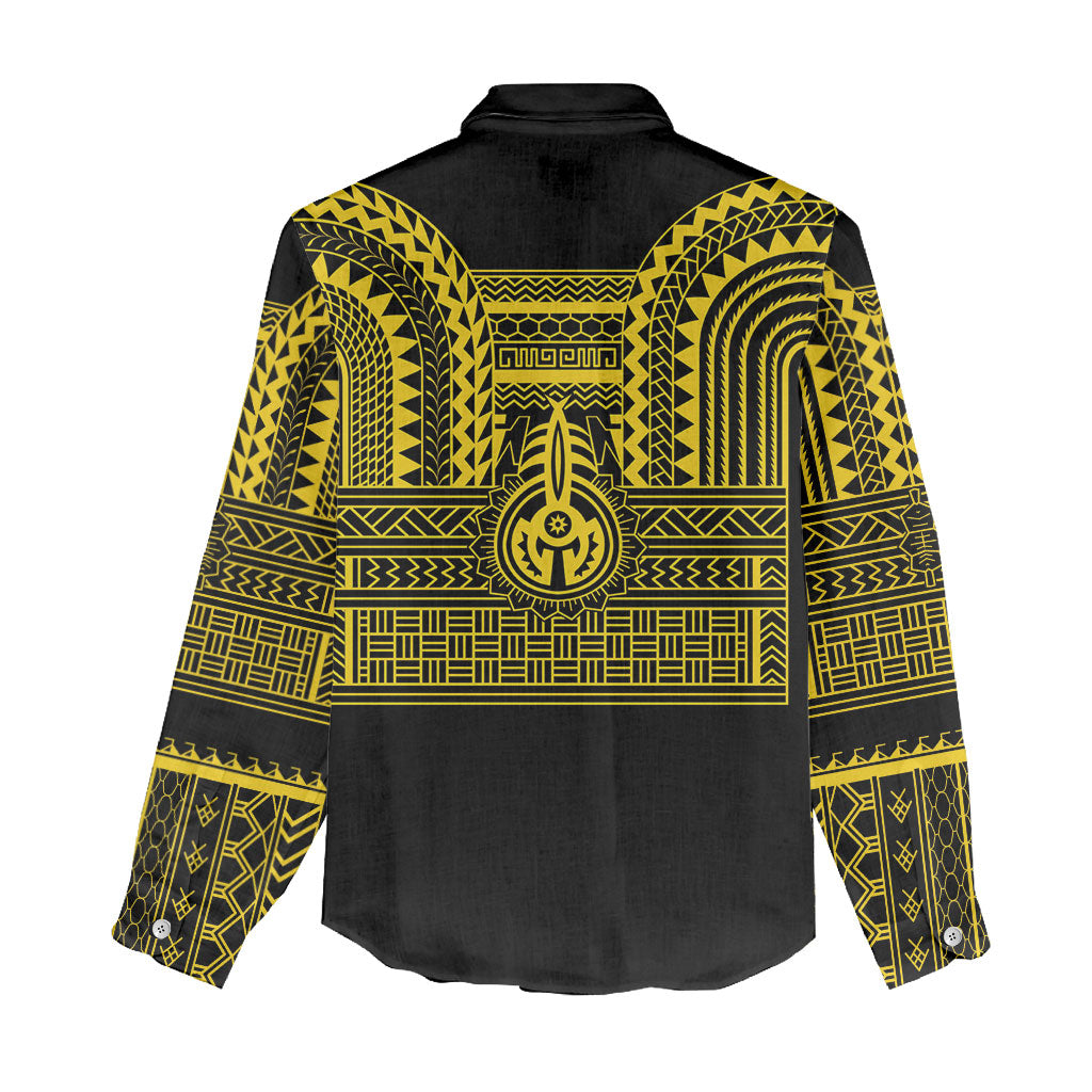 Philippines Filipinos Women Casual Shirt Igorot Tribal Pattern Black LT05 - Polynesian Pride