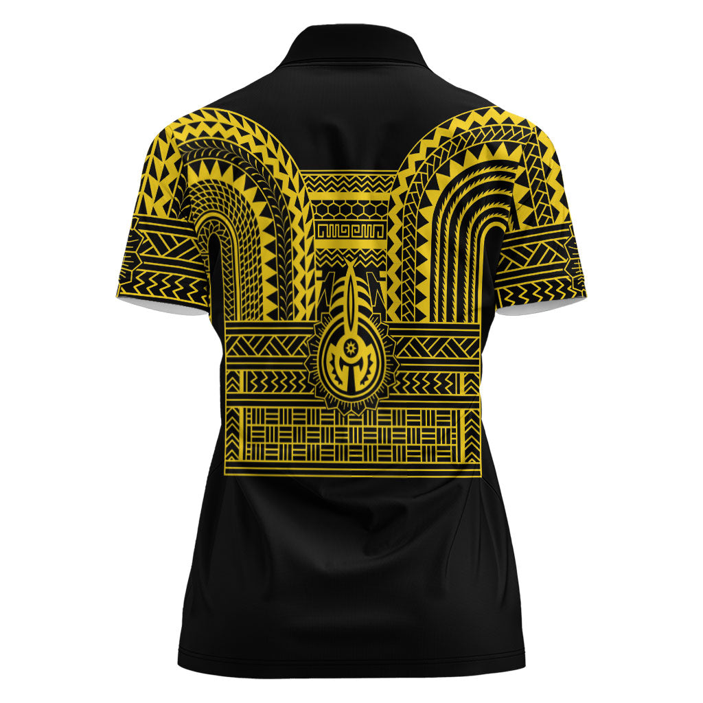 Philippines Filipinos Women Polo Shirt Igorot Tribal Pattern Black LT05 - Polynesian Pride