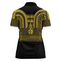 Philippines Filipinos Women Polo Shirt Igorot Tribal Pattern Black LT05 - Polynesian Pride