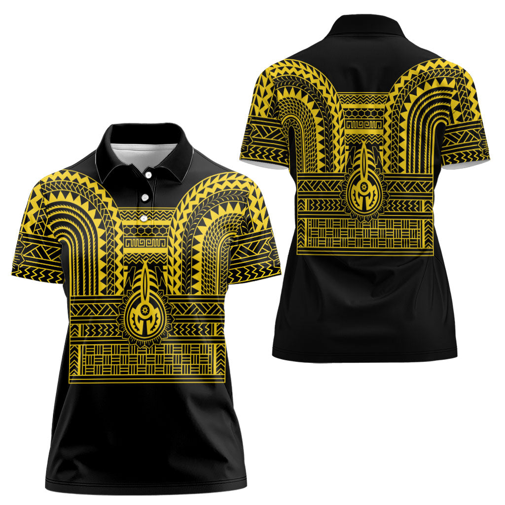Philippines Filipinos Women Polo Shirt Igorot Tribal Pattern Black LT05 - Polynesian Pride