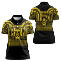 Philippines Filipinos Women Polo Shirt Igorot Tribal Pattern Black LT05 - Polynesian Pride