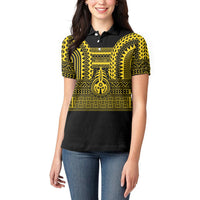 Philippines Filipinos Women Polo Shirt Igorot Tribal Pattern Black LT05 - Polynesian Pride