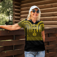 Philippines Filipinos Women Polo Shirt Igorot Tribal Pattern Black LT05 - Polynesian Pride