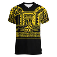 Philippines Filipinos Women V-Neck T-Shirt Igorot Tribal Pattern Black LT05 Female Black - Polynesian Pride