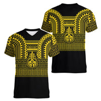 Philippines Filipinos Women V-Neck T-Shirt Igorot Tribal Pattern Black LT05 - Polynesian Pride