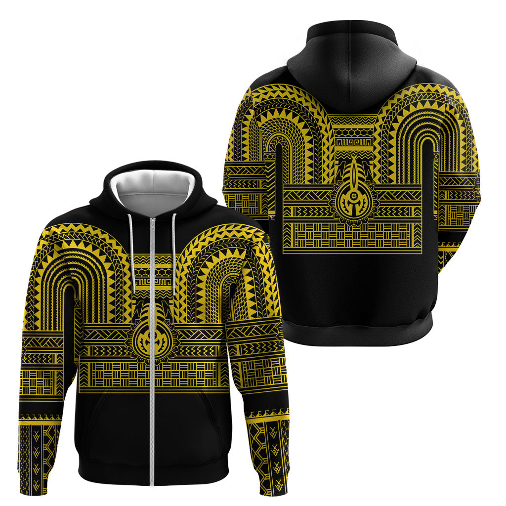 Philippines Filipinos Zip Hoodie Igorot Tribal Pattern Black LT05 - Polynesian Pride