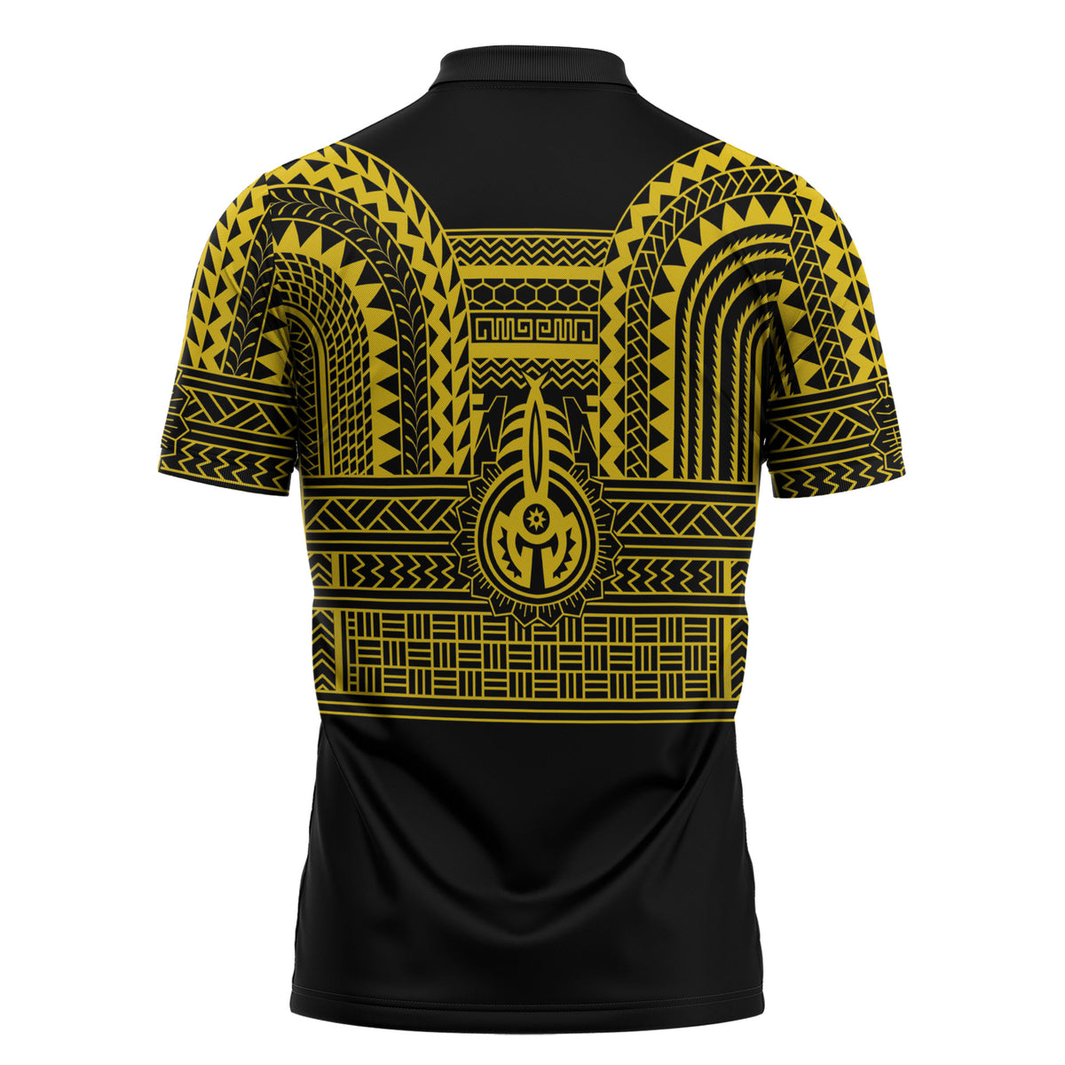 Philippines Filipinos Zipper Polo Shirt Igorot Tribal Pattern Black LT05 - Polynesian Pride