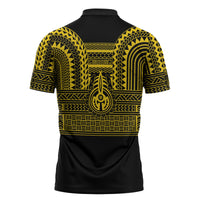 Philippines Filipinos Zipper Polo Shirt Igorot Tribal Pattern Black LT05 - Polynesian Pride