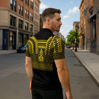 Philippines Filipinos Zipper Polo Shirt Igorot Tribal Pattern Black LT05 - Polynesian Pride
