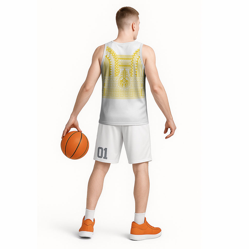 Philippines Filipinos Basketball Jersey Igorot Tribal Pattern White LT05 - Polynesian Pride