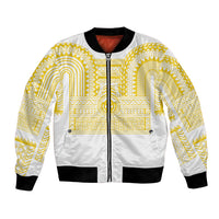 Philippines Filipinos Bomber Jacket Igorot Tribal Pattern White LT05 Unisex White - Polynesian Pride