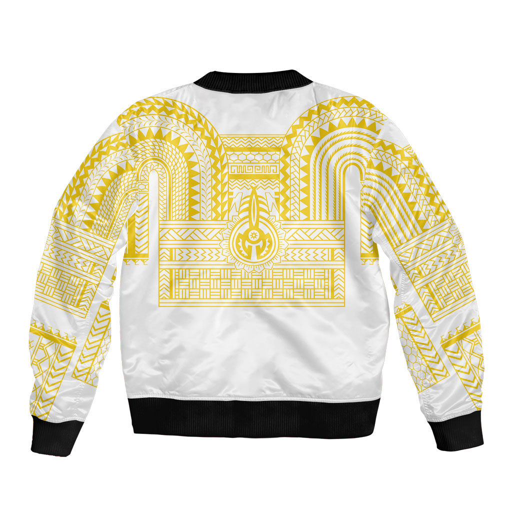 Philippines Filipinos Bomber Jacket Igorot Tribal Pattern White LT05 - Polynesian Pride