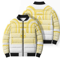 Philippines Filipinos Bomber Puffer Jacket Igorot Tribal Pattern White LT05 - Polynesian Pride