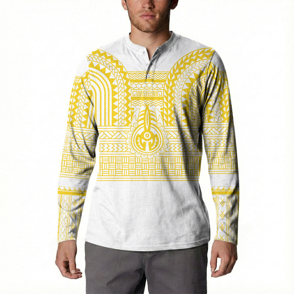 Philippines Filipinos Button Sweatshirt Igorot Tribal Pattern White LT05 - Polynesian Pride