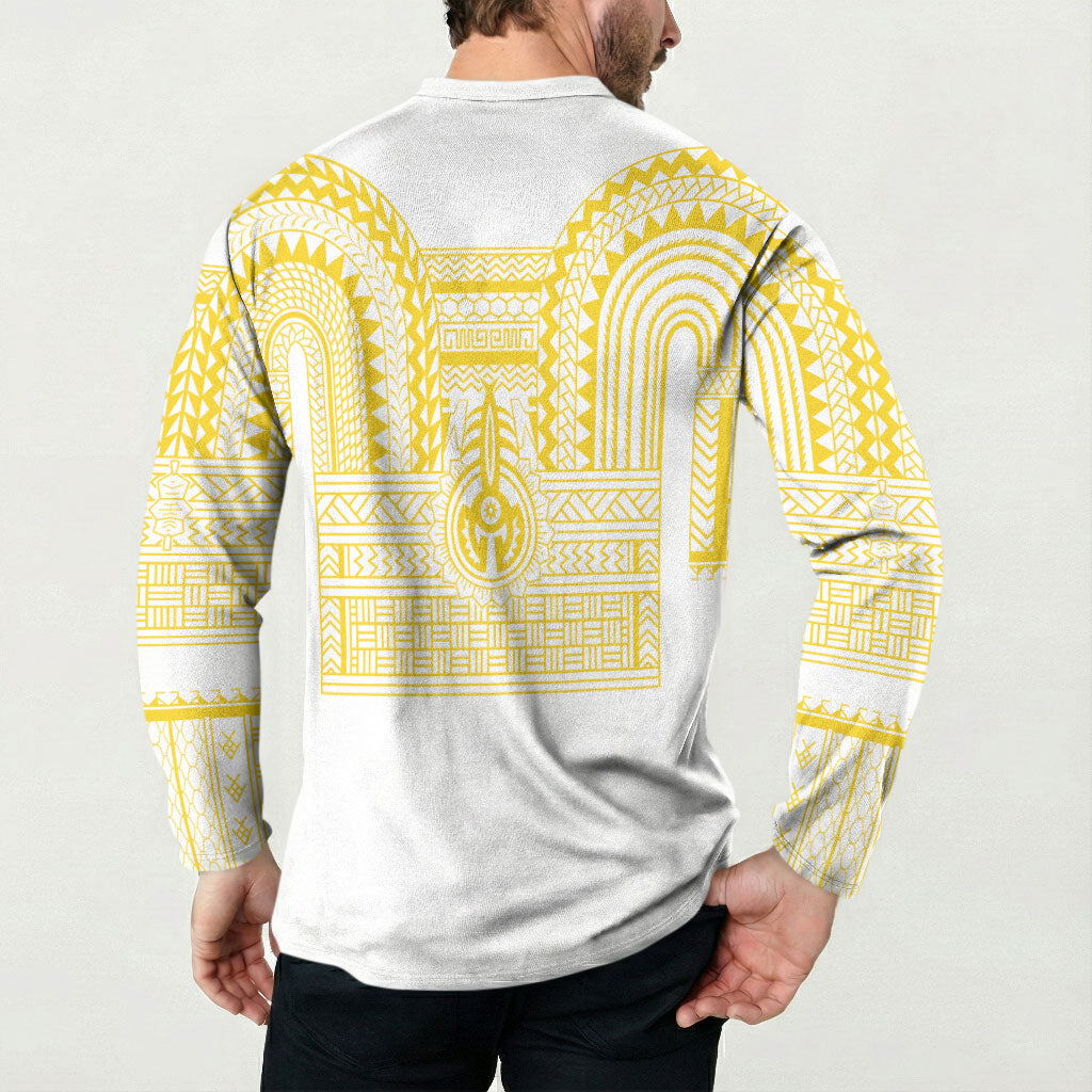 Philippines Filipinos Button Sweatshirt Igorot Tribal Pattern White LT05 - Polynesian Pride