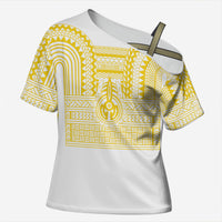 Philippines Filipinos Cross Shoulder Shirt Igorot Tribal Pattern White LT05 Female White - Polynesian Pride