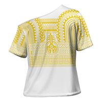 Philippines Filipinos Cross Shoulder Shirt Igorot Tribal Pattern White LT05 - Polynesian Pride