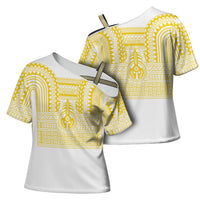 Philippines Filipinos Cross Shoulder Shirt Igorot Tribal Pattern White LT05 - Polynesian Pride