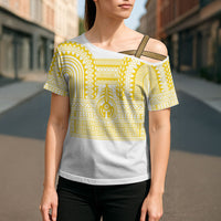 Philippines Filipinos Cross Shoulder Shirt Igorot Tribal Pattern White LT05 - Polynesian Pride