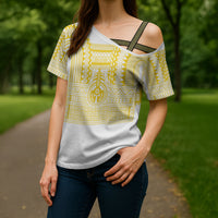 Philippines Filipinos Cross Shoulder Shirt Igorot Tribal Pattern White LT05 - Polynesian Pride