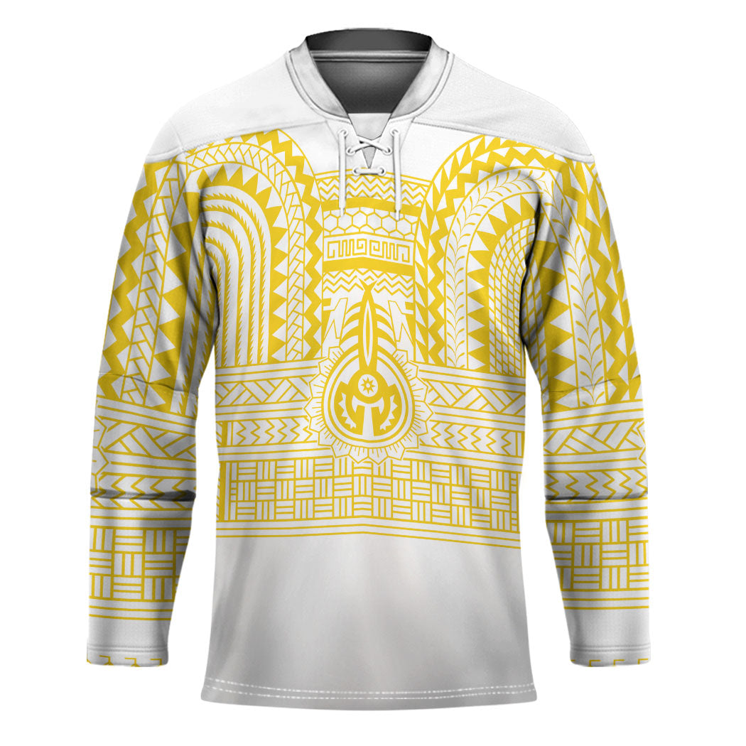 Philippines Filipinos Hockey Jersey Igorot Tribal Pattern White LT05 Unisex White - Polynesian Pride