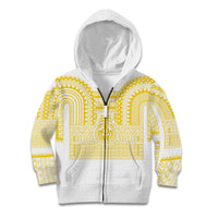 Philippines Filipinos Kid Hoodie Igorot Tribal Pattern White LT05 Zip Hoodie White - Polynesian Pride