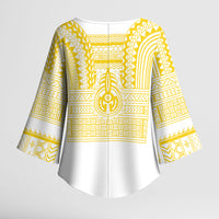 Philippines Filipinos Kimono Sleeve Blouse Igorot Tribal Pattern White LT05 - Polynesian Pride
