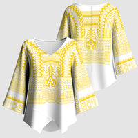 Philippines Filipinos Kimono Sleeve Blouse Igorot Tribal Pattern White LT05 - Polynesian Pride