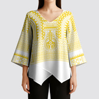 Philippines Filipinos Kimono Sleeve Blouse Igorot Tribal Pattern White LT05 - Polynesian Pride