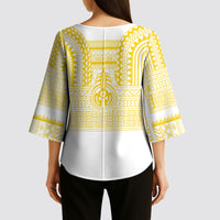 Philippines Filipinos Kimono Sleeve Blouse Igorot Tribal Pattern White LT05 - Polynesian Pride
