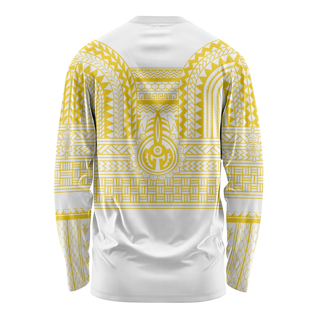 Philippines Filipinos Long Sleeve Shirt Igorot Tribal Pattern White LT05 - Polynesian Pride