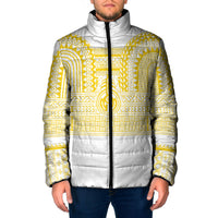 Philippines Filipinos Padded Jacket Igorot Tribal Pattern White LT05 Men White - Polynesian Pride