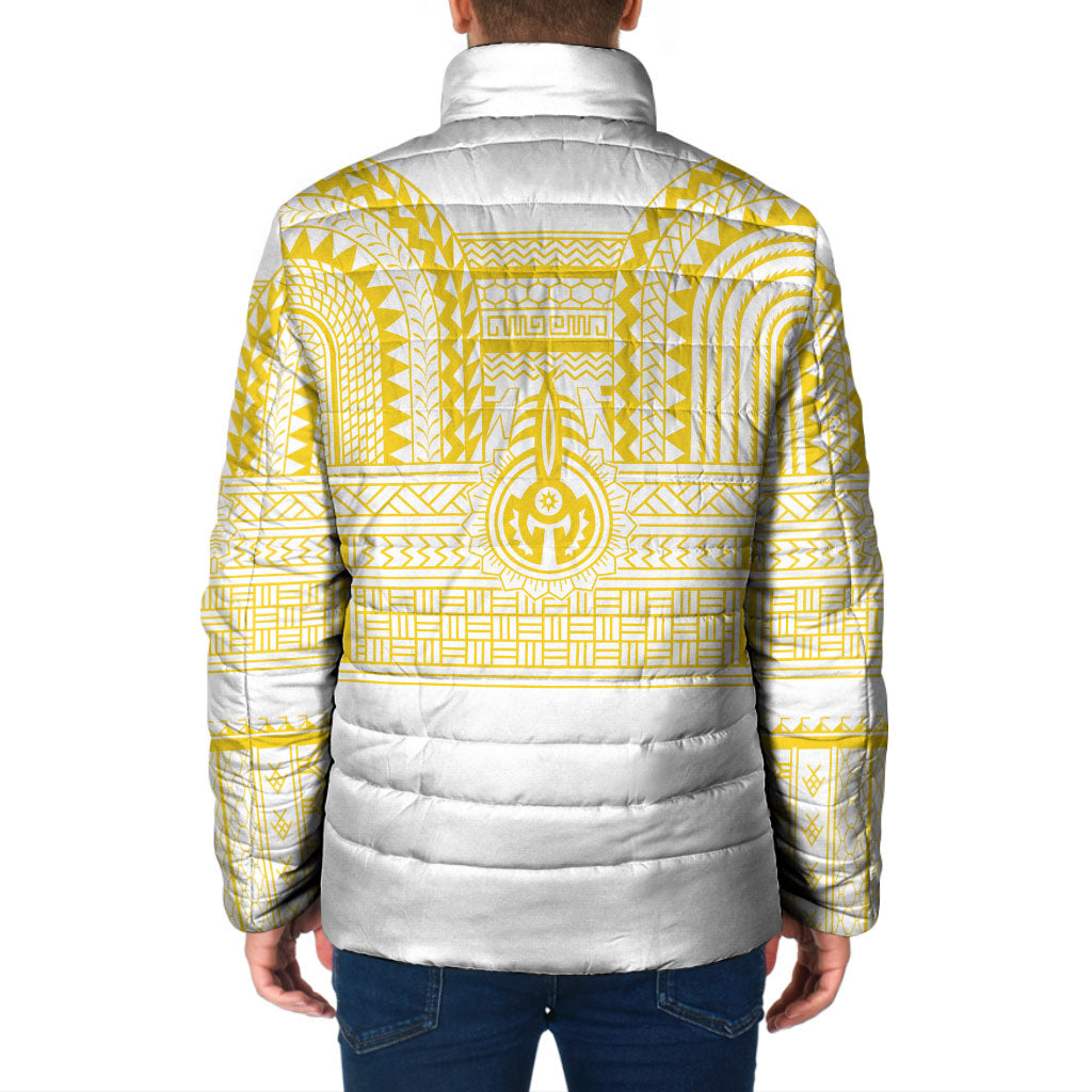 Philippines Filipinos Padded Jacket Igorot Tribal Pattern White LT05 - Polynesian Pride