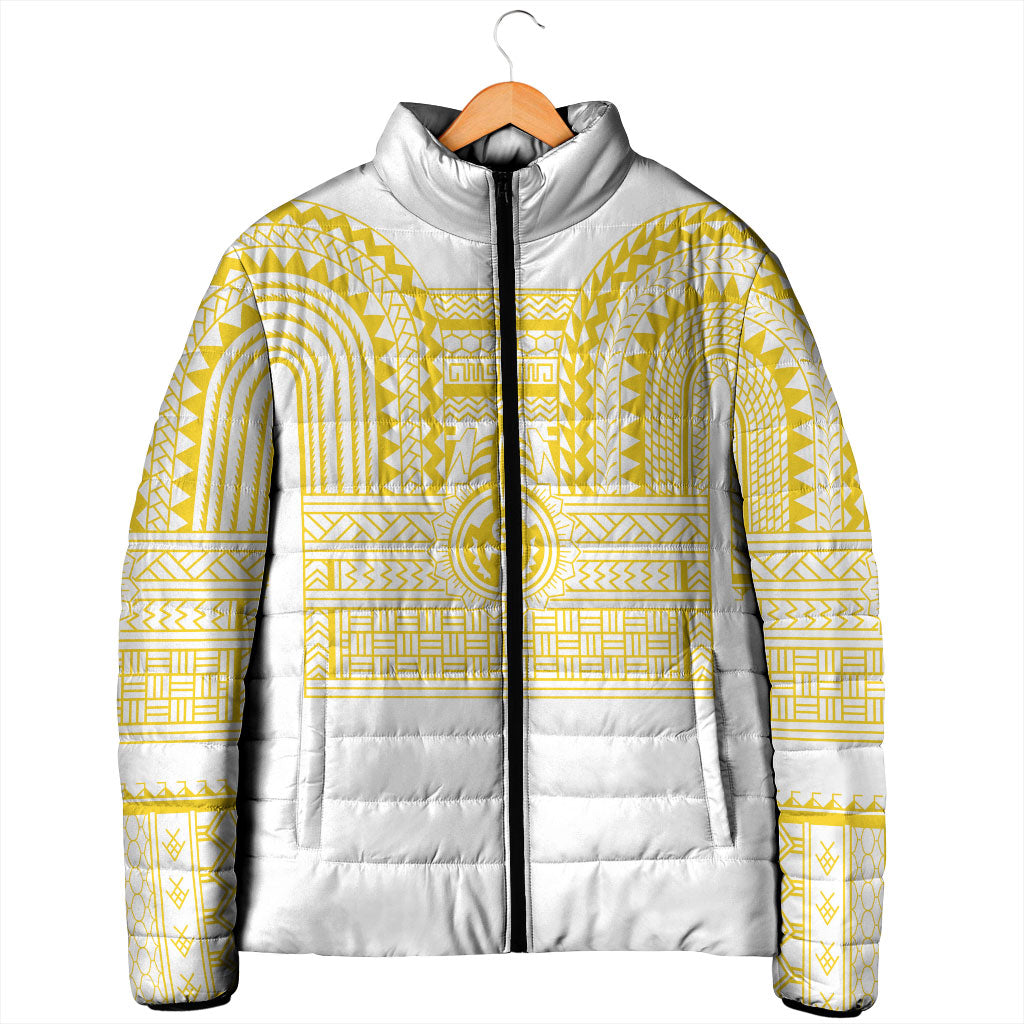 Philippines Filipinos Padded Jacket Igorot Tribal Pattern White LT05 - Polynesian Pride
