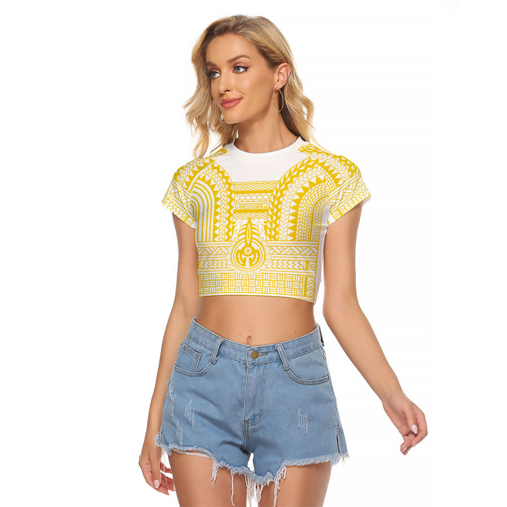Philippines Filipinos Raglan Cropped T Shirt Igorot Tribal Pattern White LT05 Female White - Polynesian Pride
