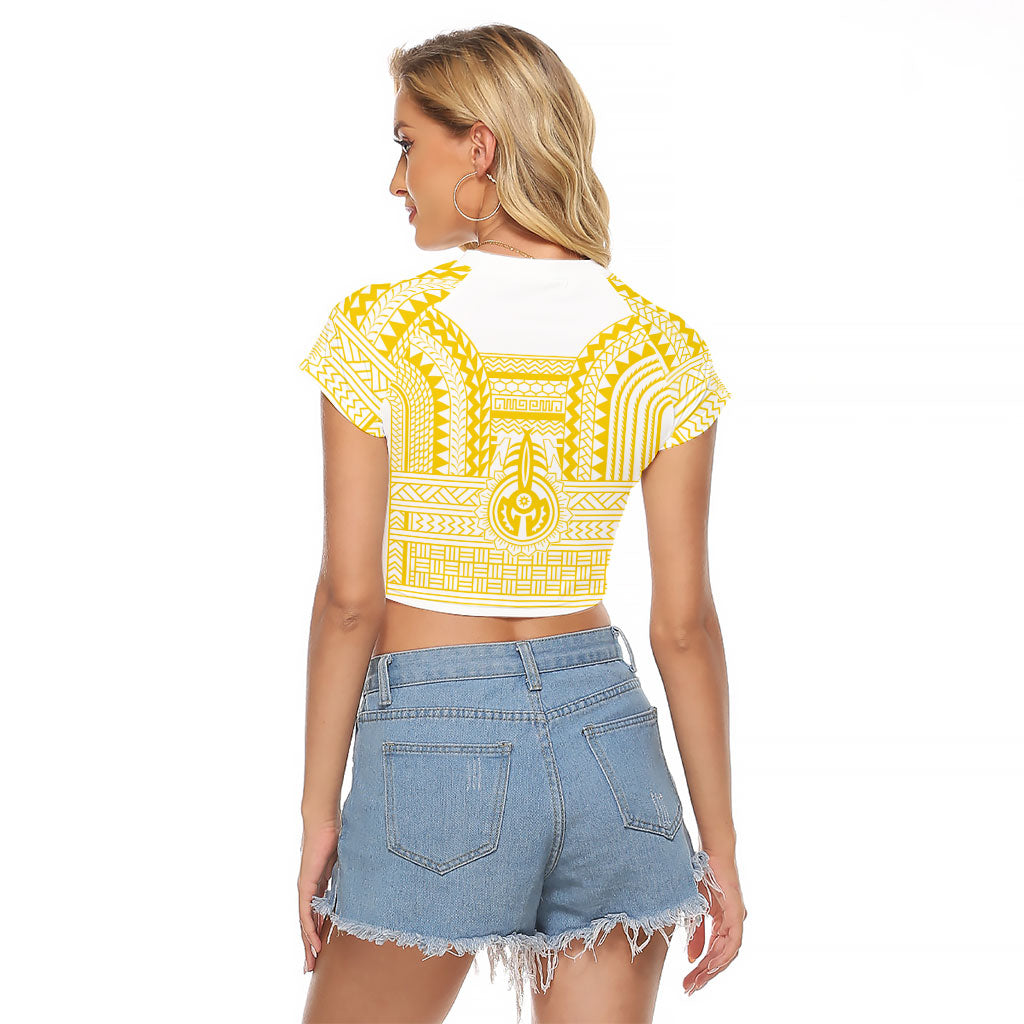 Philippines Filipinos Raglan Cropped T Shirt Igorot Tribal Pattern White LT05 - Polynesian Pride