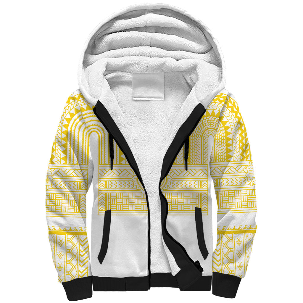 Philippines Filipinos Sherpa Hoodie Igorot Tribal Pattern White LT05 Unisex White - Polynesian Pride