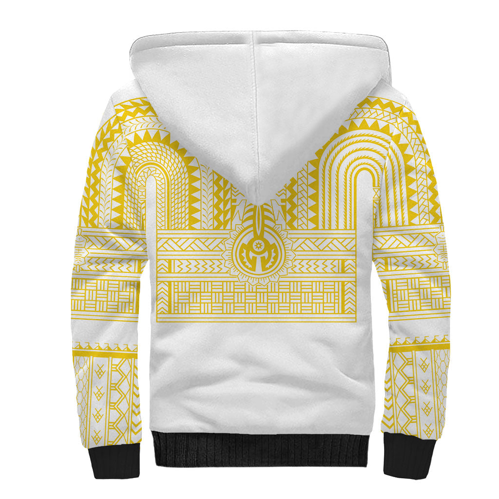 Philippines Filipinos Sherpa Hoodie Igorot Tribal Pattern White LT05 - Polynesian Pride