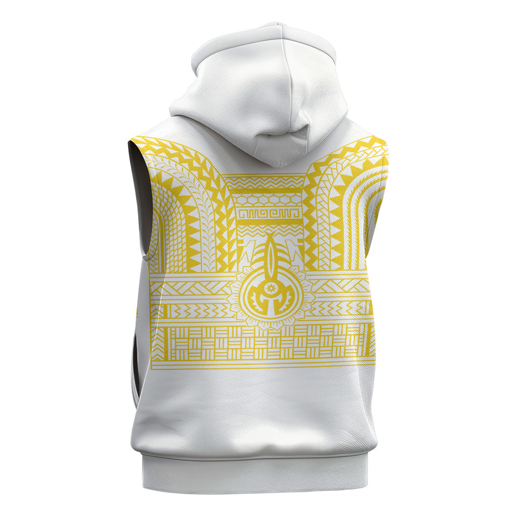 Philippines Filipinos Sleeveless Hoodie Igorot Tribal Pattern White LT05 - Polynesian Pride