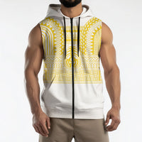 Philippines Filipinos Sleeveless Zip Hoodie Igorot Tribal Pattern White LT05 - Polynesian Pride