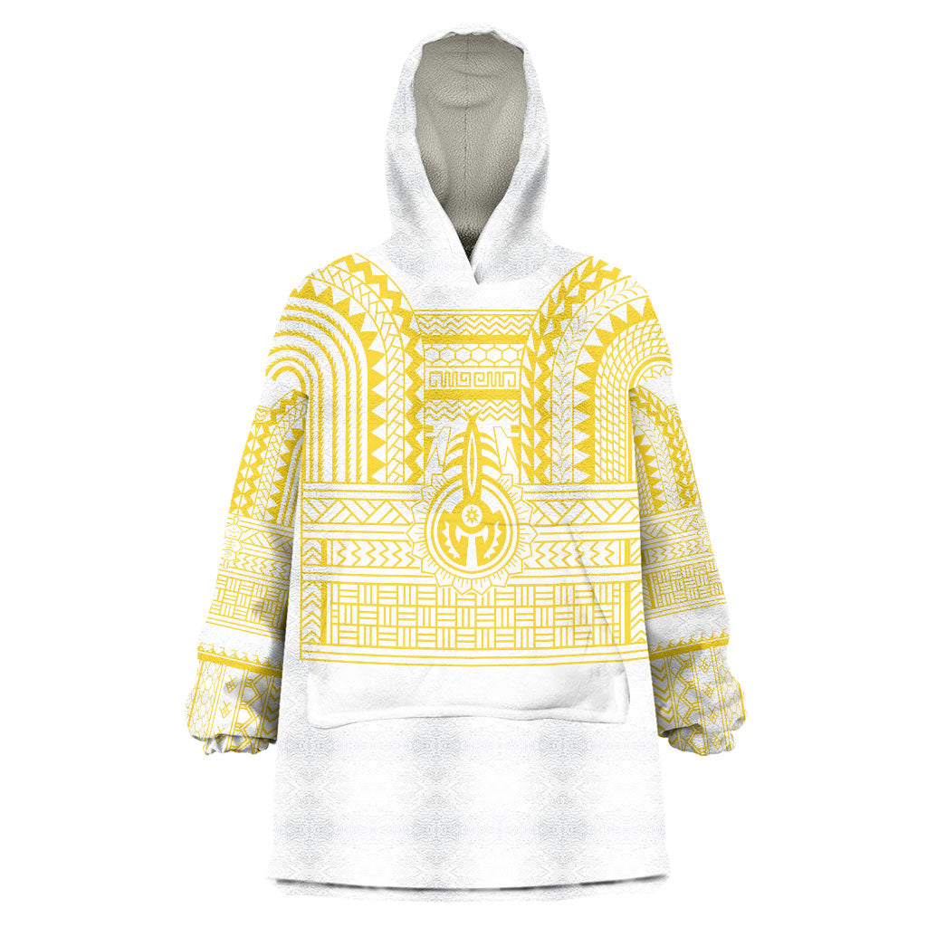 Philippines Filipinos Wearable Blanket Hoodie Igorot Tribal Pattern White LT05 One Size White - Polynesian Pride