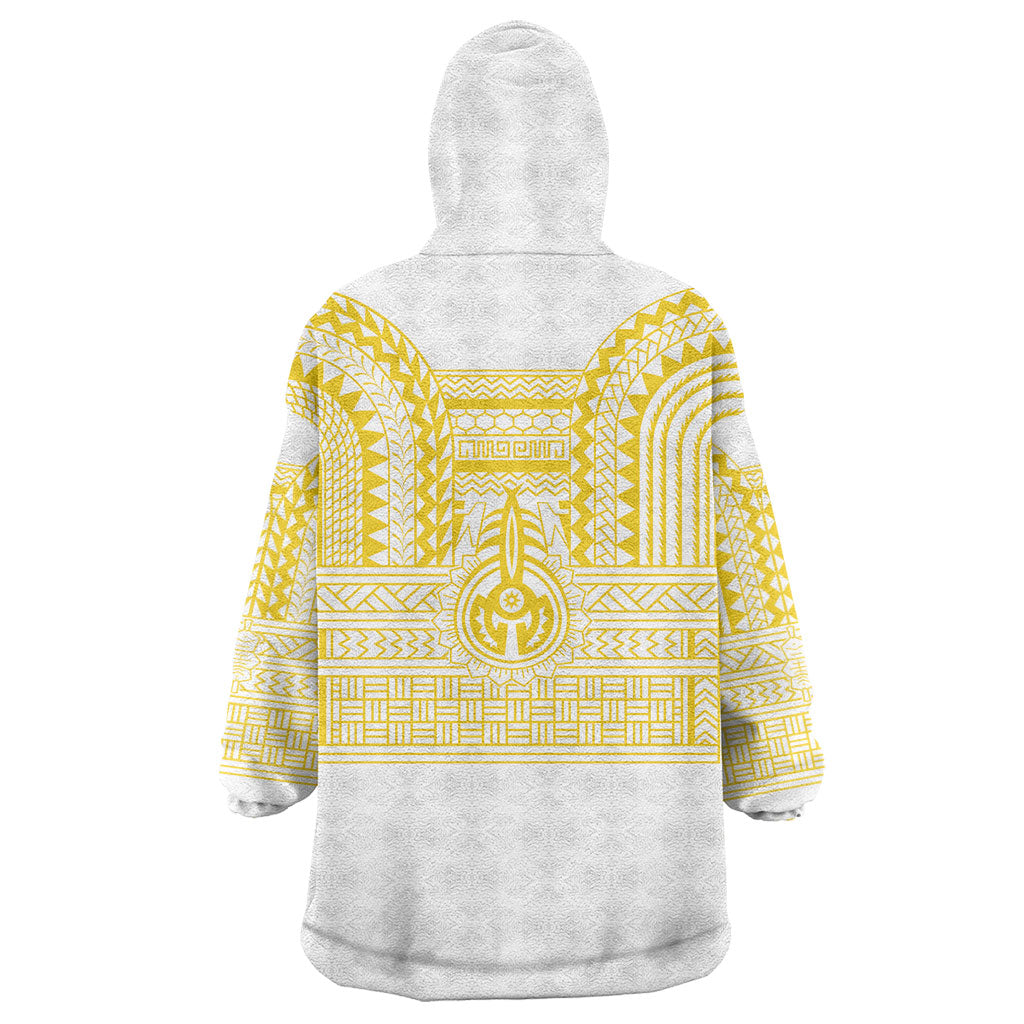 Philippines Filipinos Wearable Blanket Hoodie Igorot Tribal Pattern White LT05 - Polynesian Pride