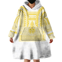 Philippines Filipinos Wearable Blanket Hoodie Igorot Tribal Pattern White LT05 - Polynesian Pride